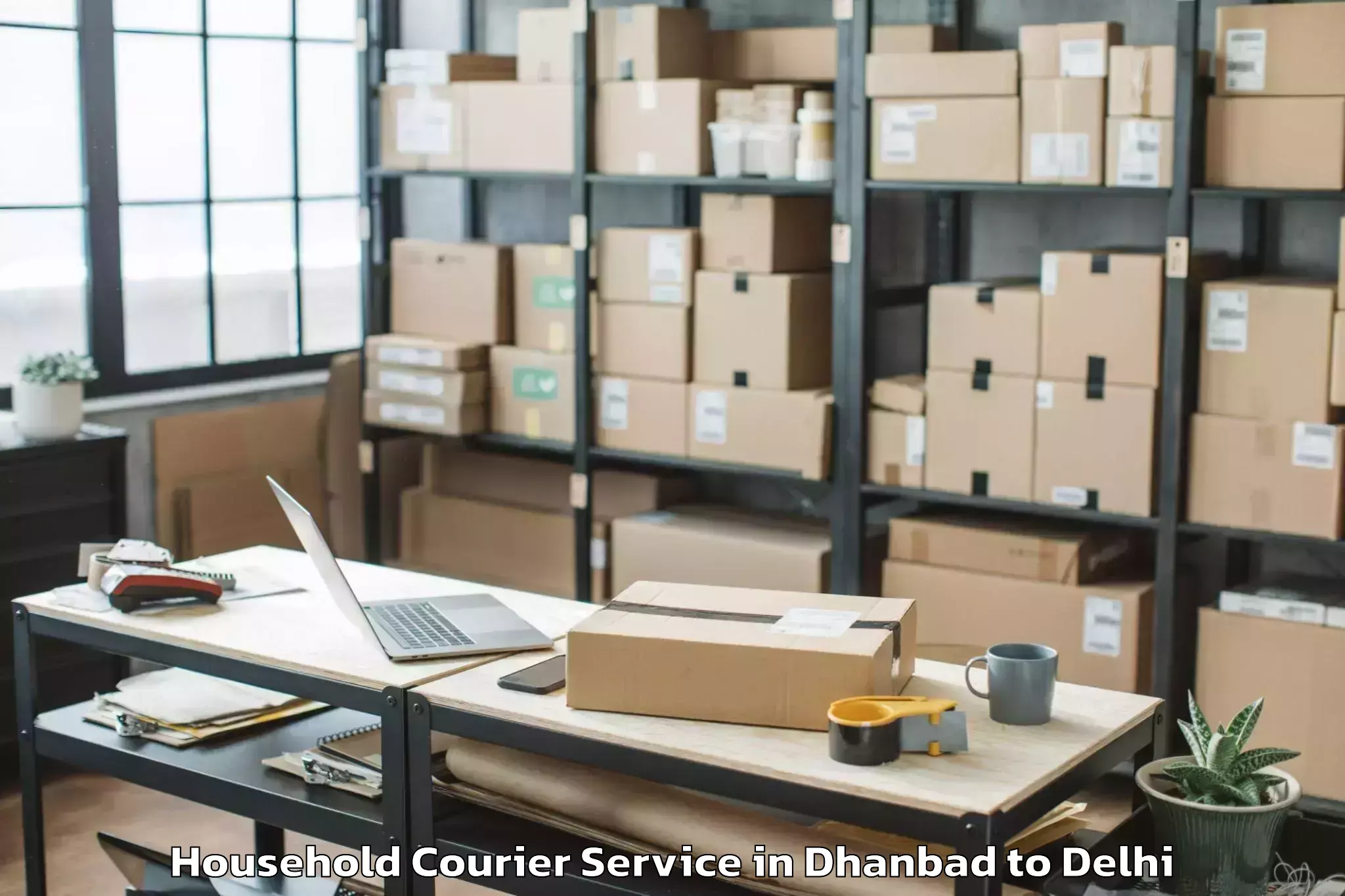 Get Dhanbad to Unity One Mall Rohini Household Courier